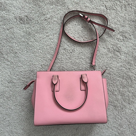 Kate Spade Pink Madison Saffiano Leather Medium Satchel Crossbody Purse - Picture 2 of 6